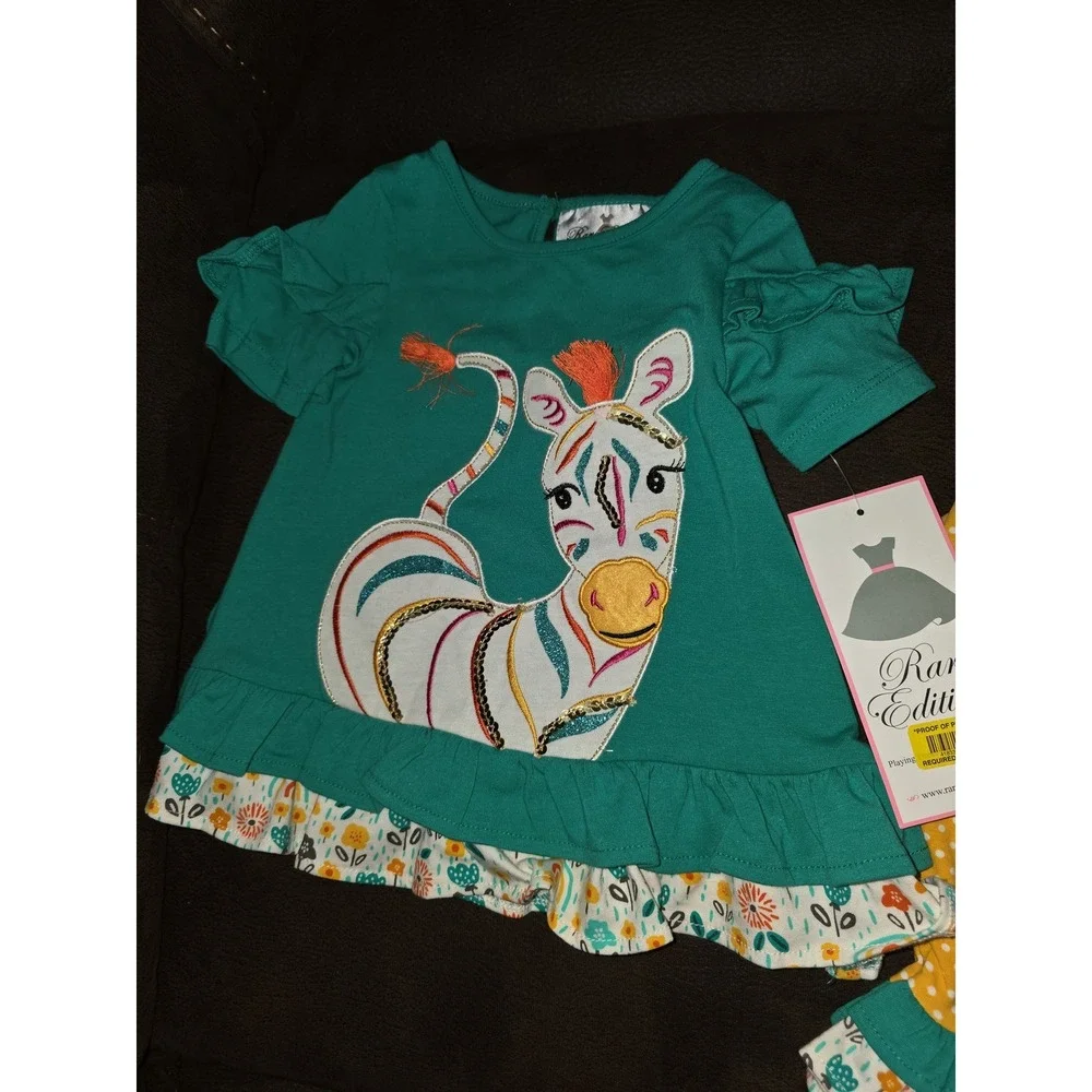 Rare editions zebra top and leggings size 18‎ months nwt